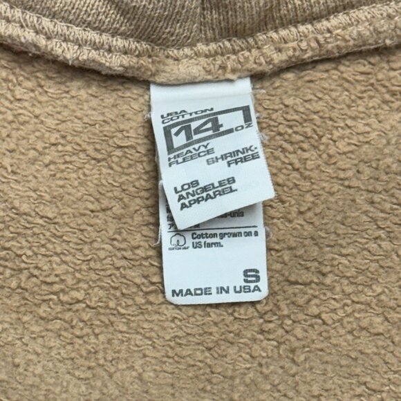 Los Angeles Apparel Hoodie Sweatshirt Adult S Tan Earth Tone USA Heavy Fleece 14 - Picture 3 of 5